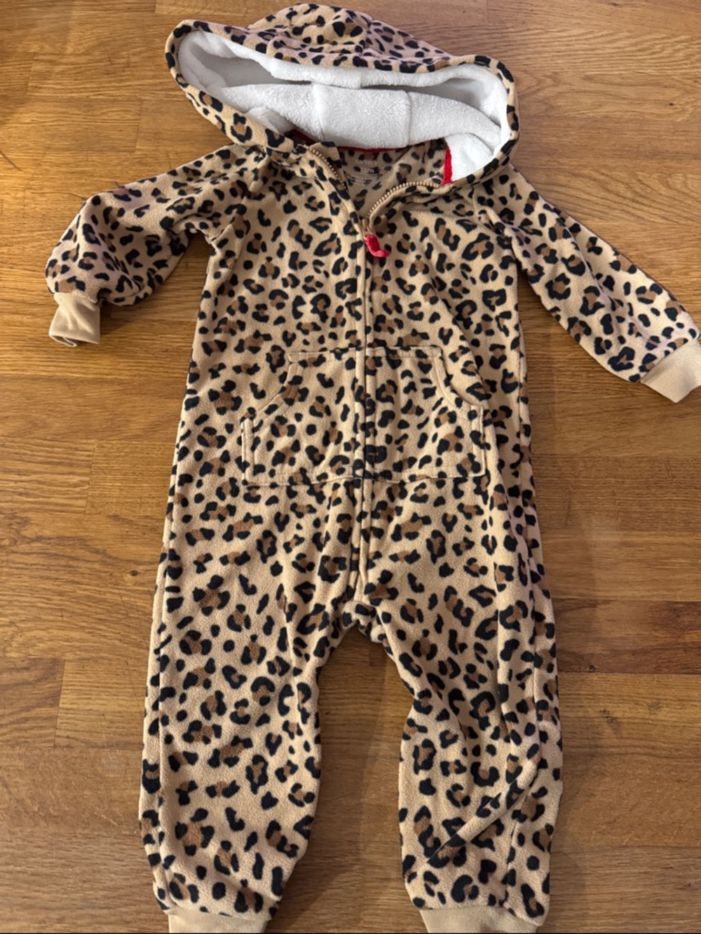 Carter's Leopard Print Hooded Bunting Suit - Tan & Black